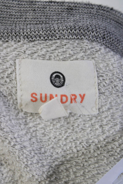 Sundry Womens Distressed Crew Neck Terry Sweatshirt Green Cotton Size 0