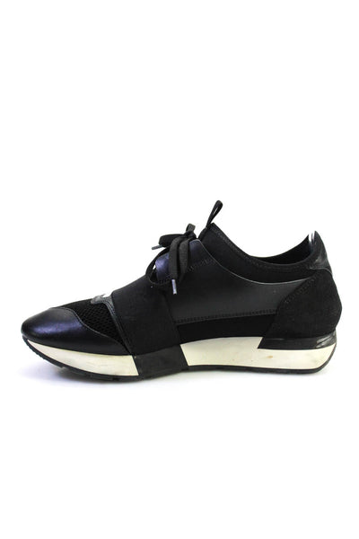 Balenciaga Womens Leather Trim Mesh Running Sneakers Black Size 40 10