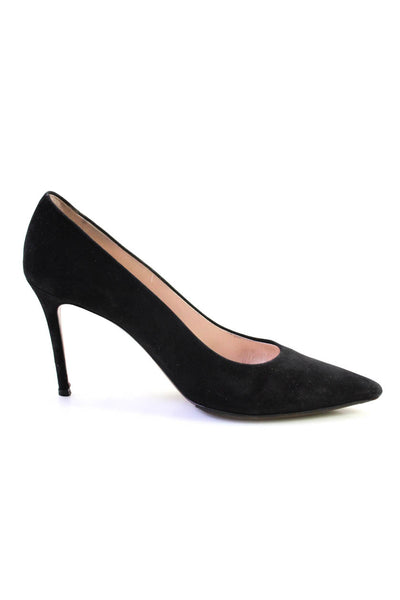 Celine Womens Pointed Toe Slip On Stiletto Pumps Black Suede Size 40 10