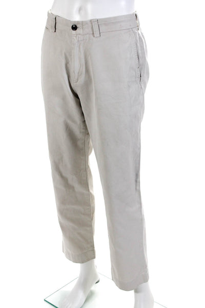 Polo Ralph Lauren Mens Flat Front Slim Straight Leg Pants Light Gray Size 34x32