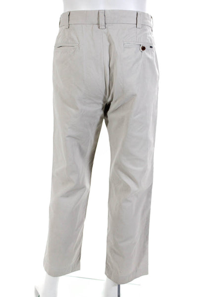 Polo Ralph Lauren Mens Flat Front Slim Straight Leg Pants Light Gray Size 34x32