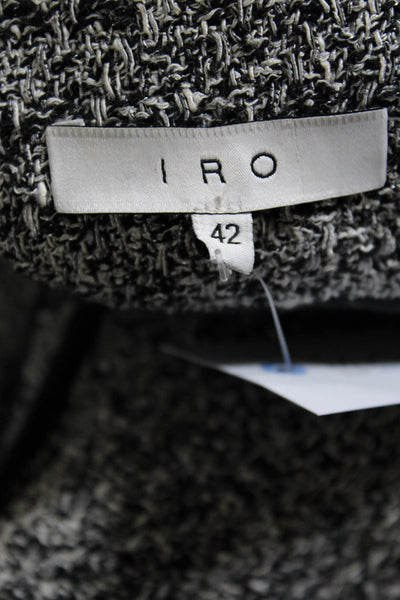 IRO Womens Woven Long Sleeved Zippered Motorcycle Jacket Gray Black Size 42