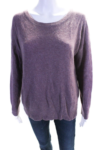 360 Cashmere Women's Cashmere Long Sleeve Pullover Sweater Purple Size M