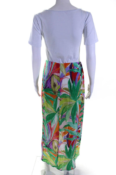Wayf Womens Floral Print Chiffon Surplice A Line Midi Skirt Multicolor Small