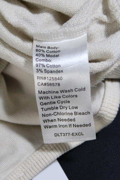Intermix Women's Cotton Blend Scoop Neck Pullover Sweater Off White Size L