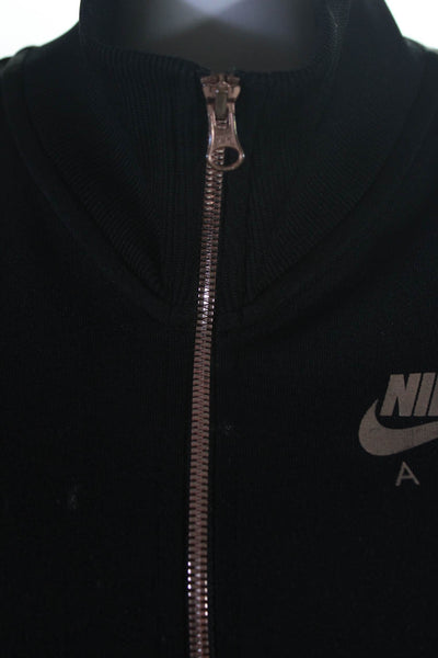 Nike Air Women's Mock Neck Lightweight Short Zip Jacket Black Size M