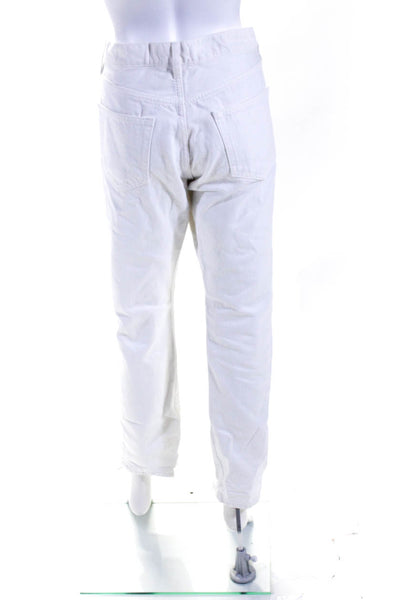 Frame Womens Cotton Denim White Wash Straight Leg Slouch Jeans White Size 29