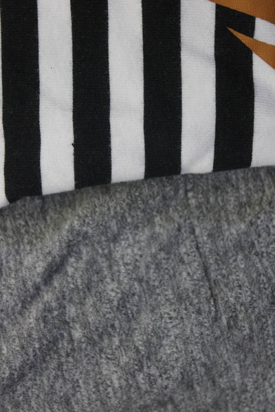 Nike Monrow Womens Logo Striped Tee Shirts White Gray Black Size XS Lot 2