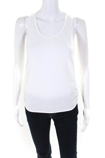 ALC Womens Cotton Sleeveless Round Neck Tie-Back Tank Top Blouse White Size S