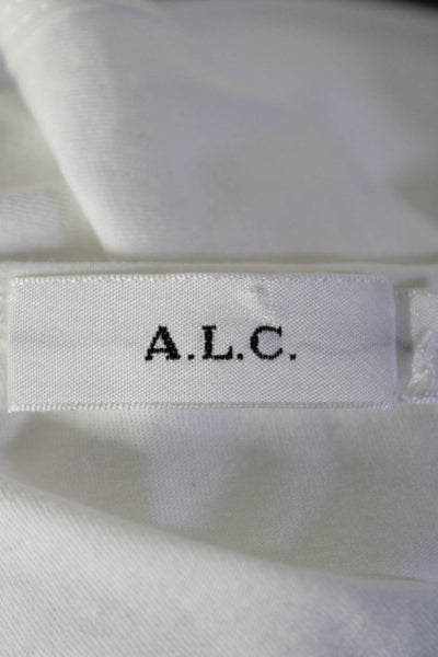 ALC Womens Cotton Sleeveless Round Neck Tie-Back Tank Top Blouse White Size S