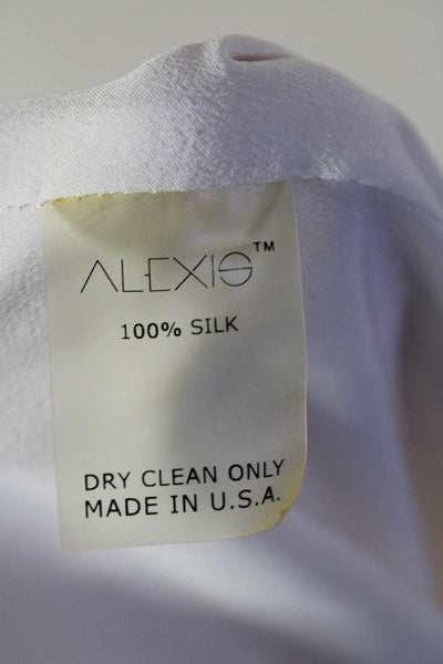 Alexis Womens Silk Scoop Neck Woven Sleeveless Hi-Low Blouse Top White Size S