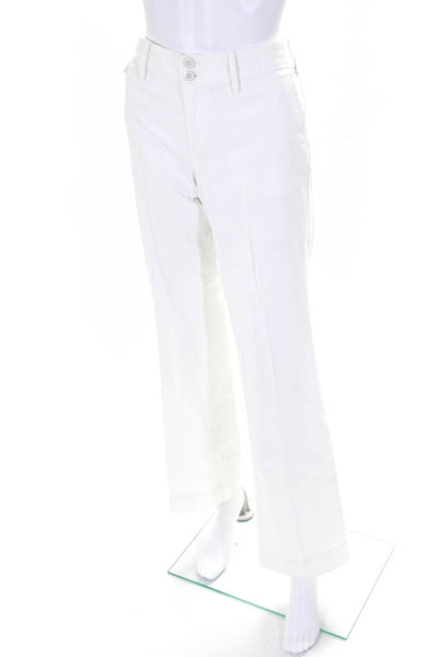 S1/24 Women's Casual Mid Rise Bootcut Trouser Pants White Size 10