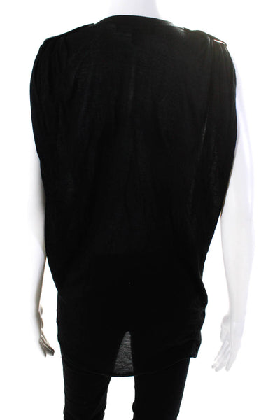 Robert Rodriguez Black Label Women's Sleeveless V-neck Sheer Blouse Black Size S