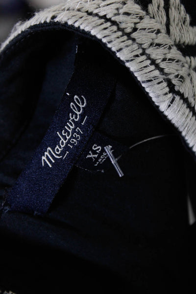 Madewell Womens Embroidered Geometric Print Sleeveless Dress Navy Size XS