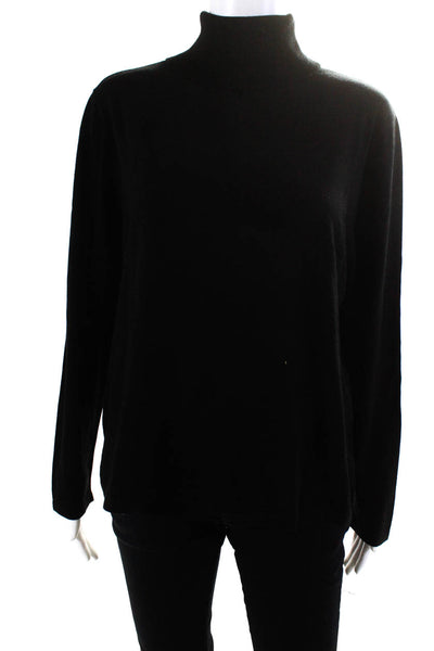 Per Se Womens Long Sleeves Turtleneck Sweater Black Size Extra Extra Large