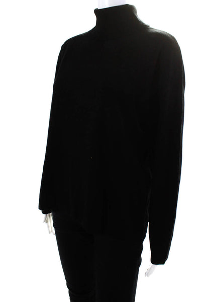 Per Se Womens Long Sleeves Turtleneck Sweater Black Size Extra Extra Large