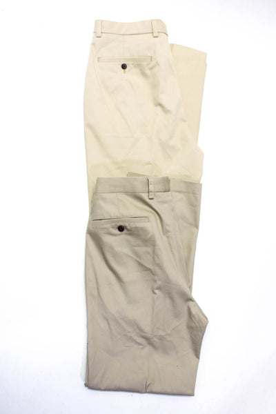 Orvis Mens Zipper Fly Pleated Straight Leg Chino Pants Brown Size 34x32 Lot 2
