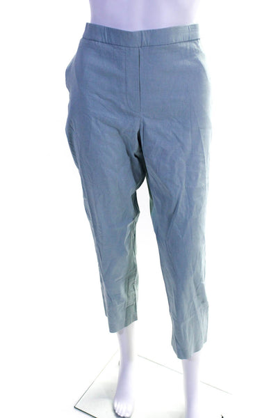 Theory Women's Elastic Waist Tapered Leg  Pants Blue Size 10