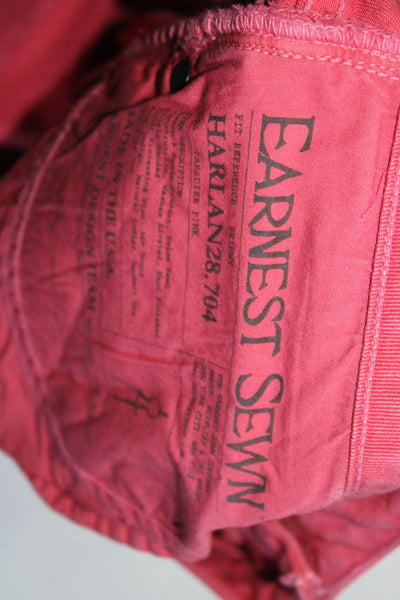 Earnest Sewn Women's Straight Leg Mid Rise Jeans Hot Pink Size 31