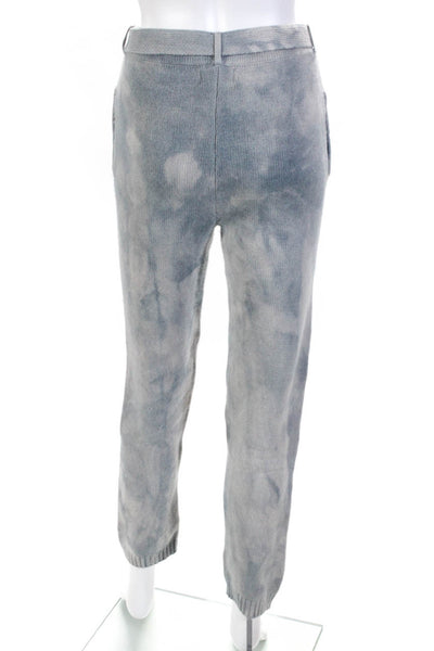 Cotton Citizen Womens Two Toned Tie Dye Belted Tapered Pants Blue White Size XS