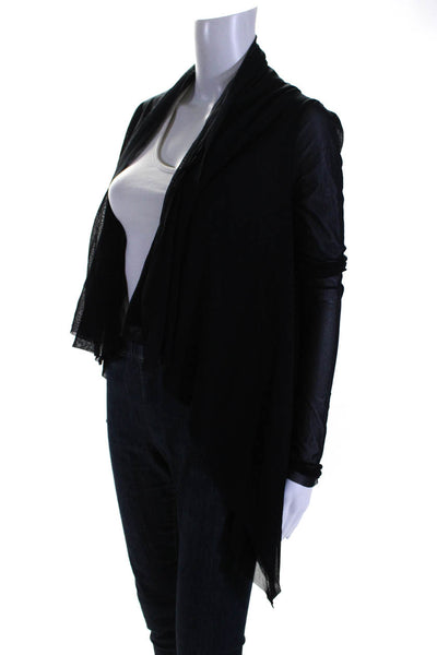 Twin Set Simona Barbieri Womens Sheer Asymmetrical Open Cardigan Black Size S