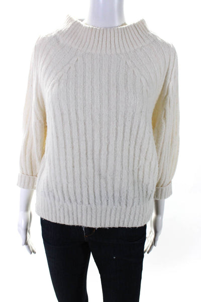 3.1 Phillip Lim Women's Turtleneck Long Sleeves Pullover Sweater Ivory Size S