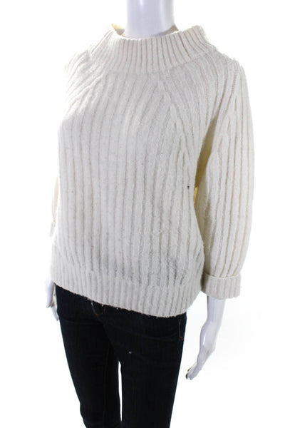 3.1 Phillip Lim Women's Turtleneck Long Sleeves Pullover Sweater Ivory Size S
