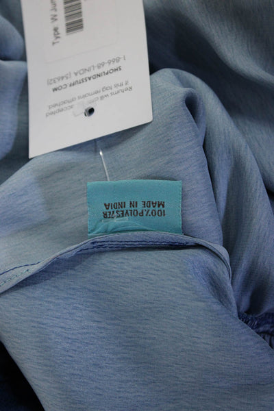 Letarte Handmade Women's V-Neck Spaghetti Straps Jumpsuit Blue Size XS