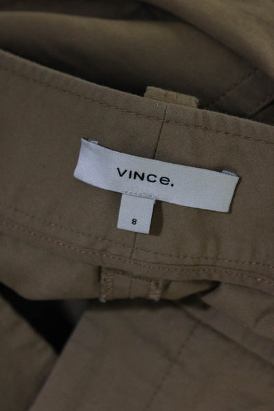 Vince Women's Cotton Straight Leg Khaki Slacks Beige Size 8