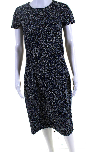 Michael Kors Collection Women's Short Sleeves Slit Back Floral Long Dress Size 6