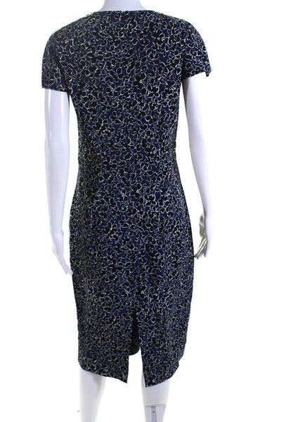 Michael Kors Collection Women's Short Sleeves Slit Back Floral Long Dress Size 6