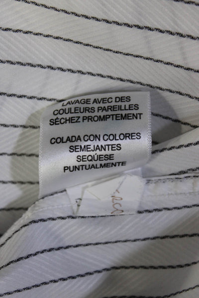 Ben Sherman Soho Mens Cotton Striped Buttoned Long Sleeve Top White Size EUR44