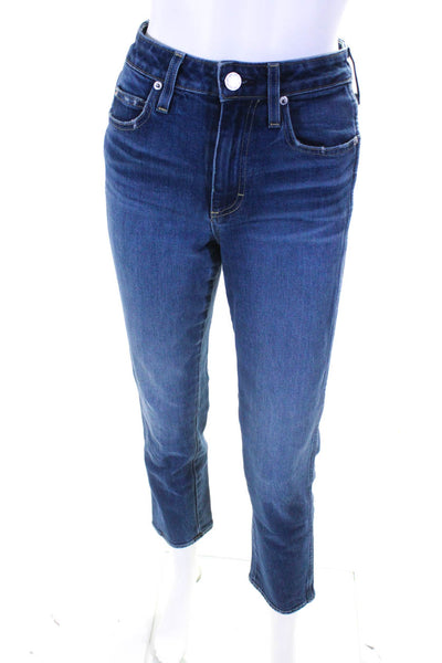 Amo Womens Chloe Crop Passionate Jeans Blue Cotton Size 24