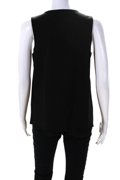 Bishop and Young Women's Faux Leather Sleeveless Tank Blouse Black Size M