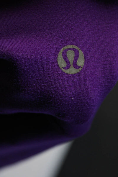 Lululemon Womens Graphic Print Darted Cropped Athletic Leggings Purple Size S