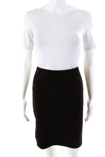 Ellen Tracy Company Womens Suede Skirt Brown Size 16