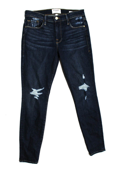 Frame Denim Hudson Womens Mid Rise Skinny Jeans Blue Gray Size 27 30 Lot 2