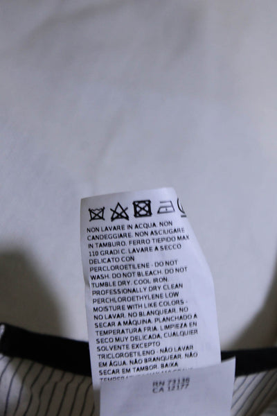 'S Max Mara Womens Sleeveless Trim Round Neck A Line Dress White Black Size 4