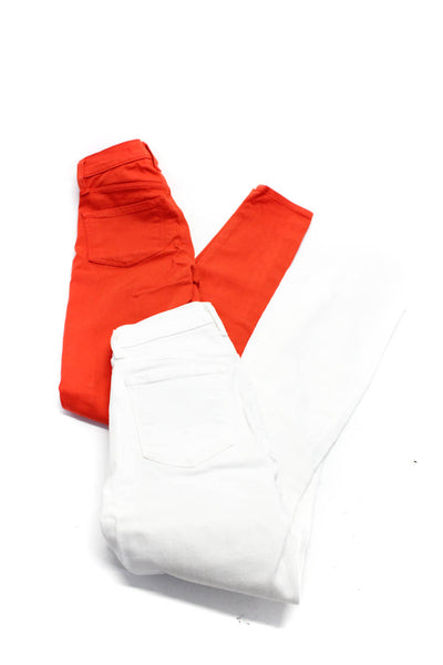 J Brand Women's Zip Fly Skinny Jeans White Orange Size 23 Lot 2