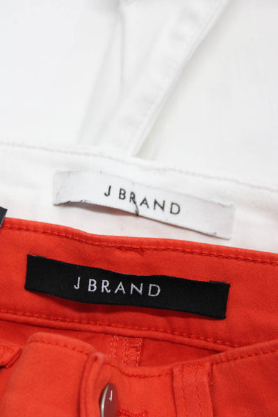 J Brand Women's Zip Fly Skinny Jeans White Orange Size 23 Lot 2