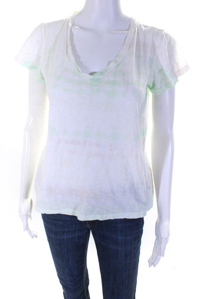 Velvet for Calypso St. Barth Womens Tie Dye Short Sleeve T-Shirt White Size M