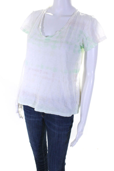 Velvet for Calypso St. Barth Womens Tie Dye Short Sleeve T-Shirt White Size M