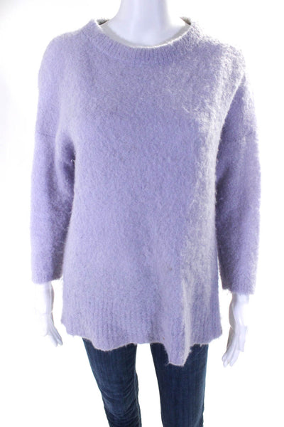 J Crew Womens Alpaca Ribbed Textured Long Sleeve Pullover Sweater Lilac Size XS
