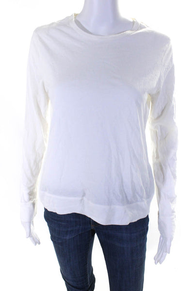 Emanuel Emanuel Ungaro Womens Cotton Long Sleeve T-Shirt Top White Size Large