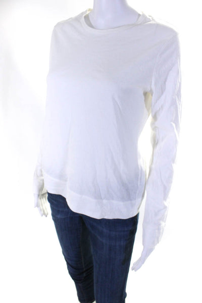 Emanuel Emanuel Ungaro Womens Cotton Long Sleeve T-Shirt Top White Size Large