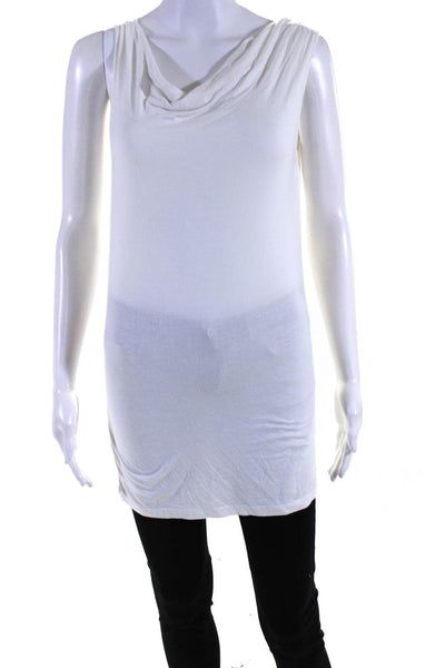 Vince Womens Draped Scoop Neck Lightweight Knit Tank Top White Size Small