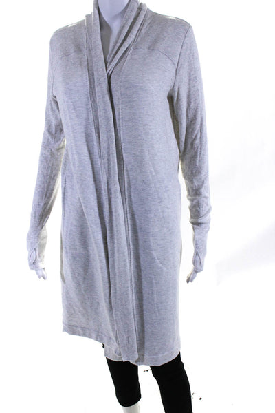 Athleta Womens Long Sleeve Open Front Ribbed Cardigan Sweater Gray Size XS