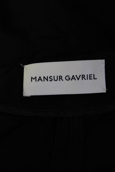 Mansur Gavriel Womens Sidce Zip High Rise Pleated Straight Leg Pants Black IT 42