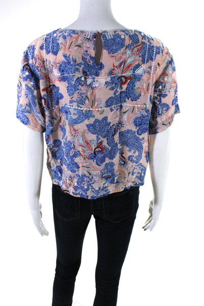 Twelfth Street by Cynthia Vincent Womens Paisley Print Blouse Top Blush Size M