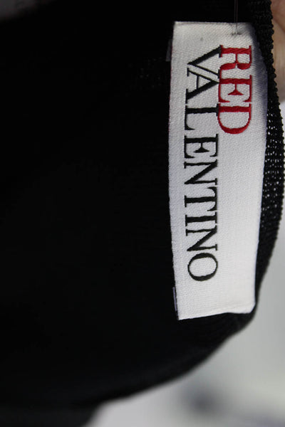 RED Valentino Women's Short Sleeve Lace Trim Sheath Dress Black Size 36